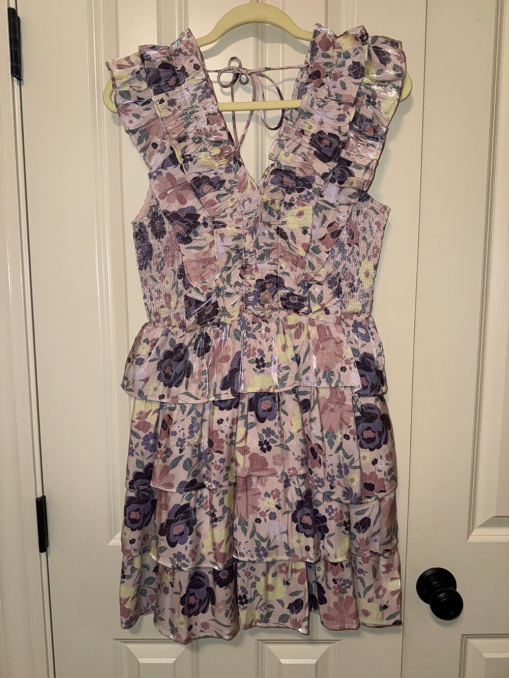 Karlie Floral Ruffle Tiered Sundress - Pink & Purple